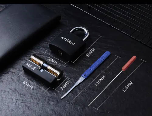 NAIERDI 2 Practive Lock Pick Tool Set with Transparent Lock & Padlock