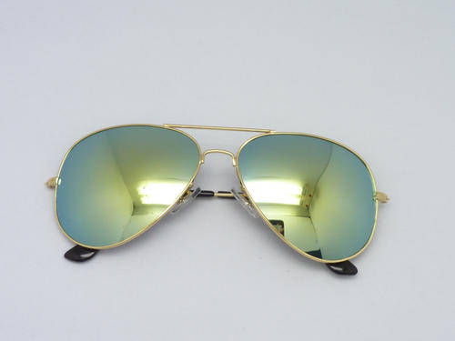 Greenish Tint Mirror Aviator Sunglasses