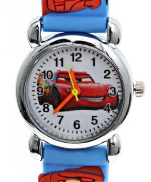 New cute Pixar "Cars" "Lightning McQueen" kids watch - Light Blue