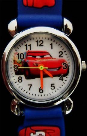 New cute Pixar "Cars" "Lightning McQueen" kids watch - Dark Blue
