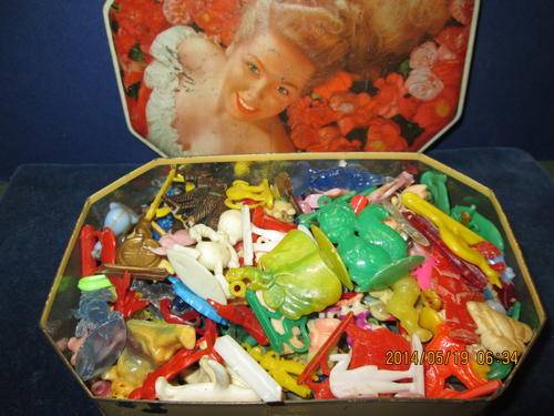 Old Toffee Tin Full of Charms