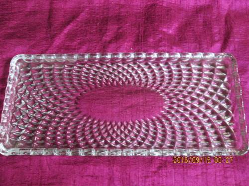 Vintage Pressed Glass Sandwich or snack Platter