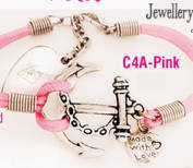 Infinity Bracelet: Anchor with Engraved Heart