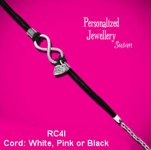 Personalized Plated Cord Bracelet: Infinity Symbol