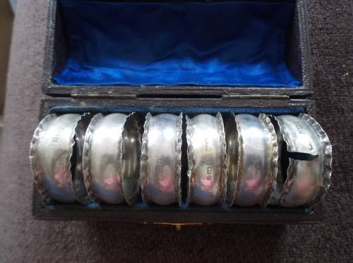 WHS Set of Six Napkin Rings 1904 Original Box