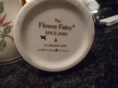 The Flower Fairy. Spice Jars. Ginger and Cayenna.