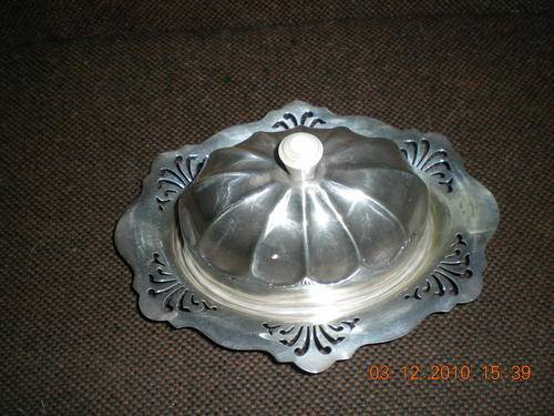 Oval Butter Dish Silver Plated