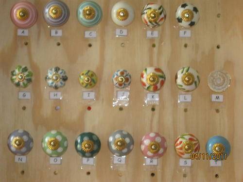 Door knobs - Porcelain/Brass Hand Painted