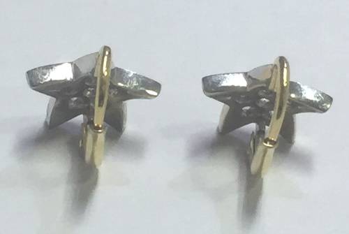 Leverback Diamond Star  Earrings