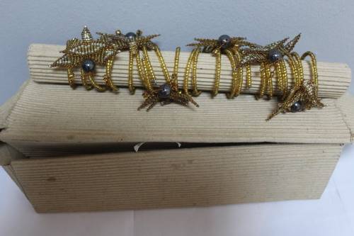 6 x Beaded serviette holders