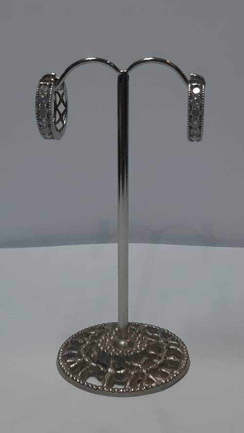 Sterling silver huggies with zirconias