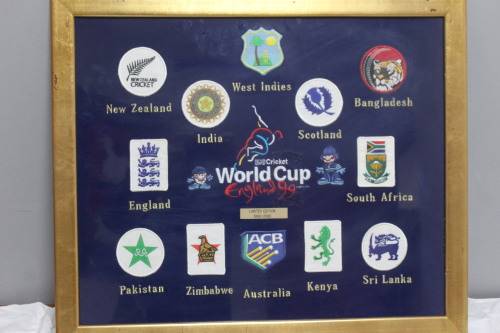 Framed World Cup ICC Cricket England 1999 Team Badges - LTD Edition 1000/2000