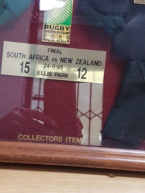 Box Framed 1995 World Cup Rugby Final South African V New Zealand