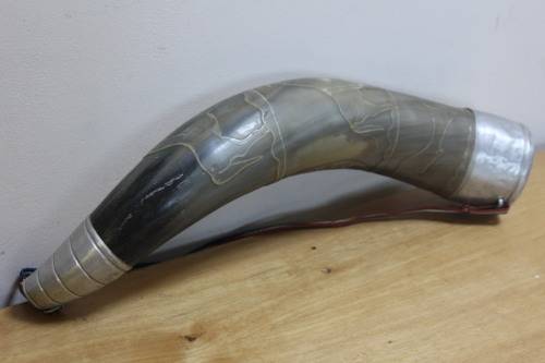 African decorative carved in design Buffalo horn water decanter