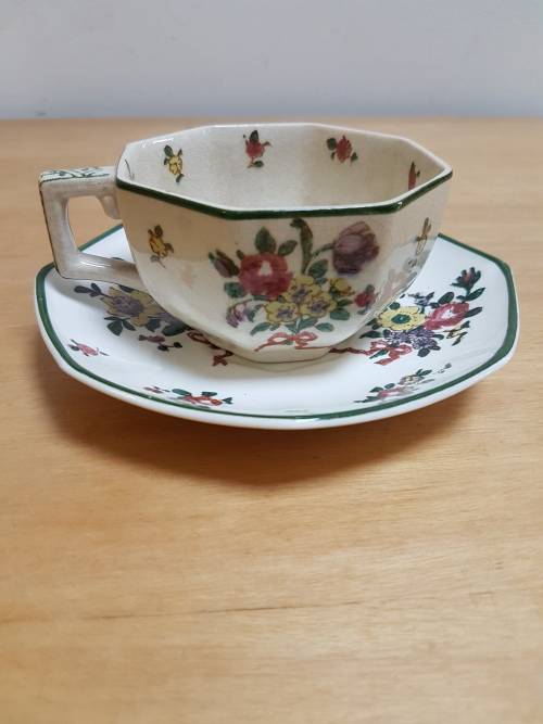 Royal Doulton Old Leeds Sprays Cup and Saucer