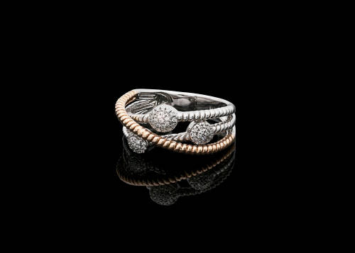 14ct (4.8grams) Two tone 54 x Diamonds IJ VS/SI Ring
