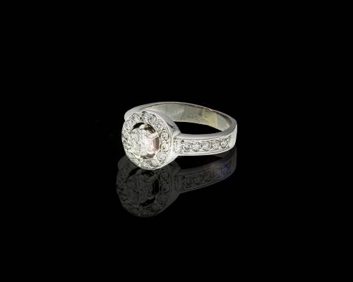 6.1gr Platinum,  0.36ct Round Brilliant Diamond J VVS2 Ring with GIA cert