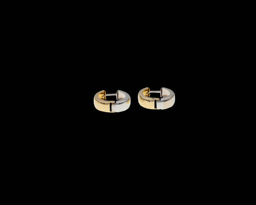 1.7 grams 9 carat Two Tone Gold Huggies Earrings