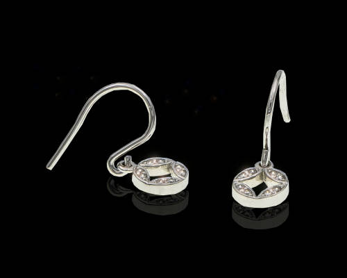 1.2 grams 18 carat White Gold Diamond Hook-in Earrings
