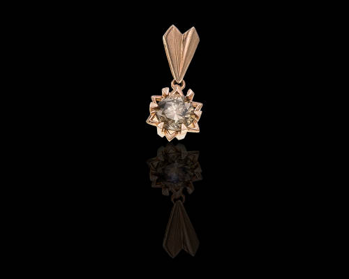1.5 grams 18 carat Rose Gold Fancy Diamond Pendant