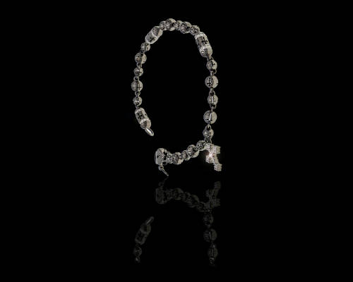 13.5 grams 18 carat Black Gold Diamond Rosary Bracelet