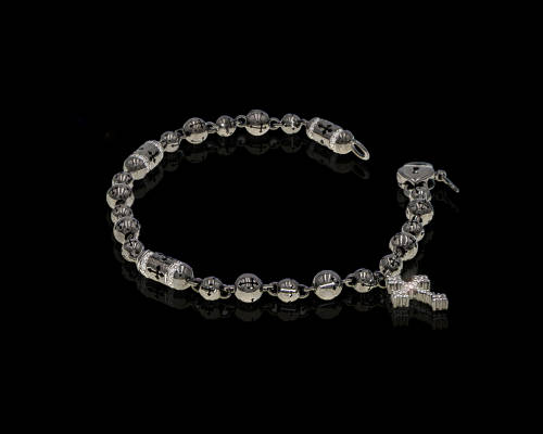 13.5 grams 18 carat Black Gold Diamond Rosary Bracelet