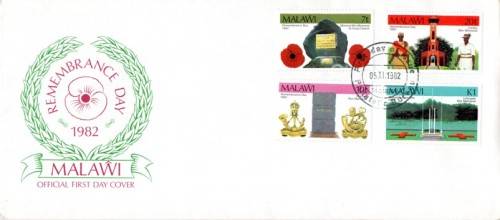 Malawi - 1982 Remembrance Day FDC SG 662-665