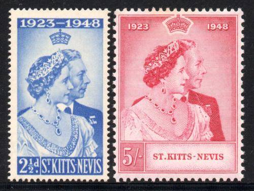 St Kitts-Nevis - 1949 Royal Silver Wedding Set MH SG 80-81