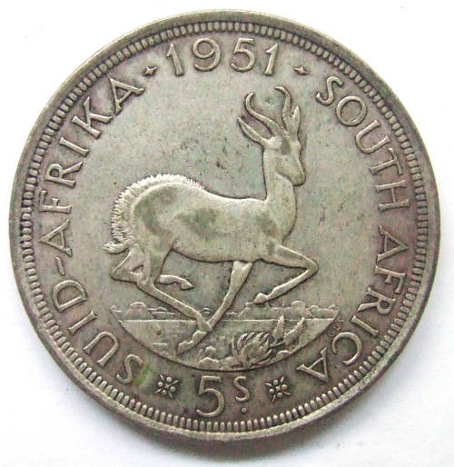 1951 Union of SA 5 Shillings