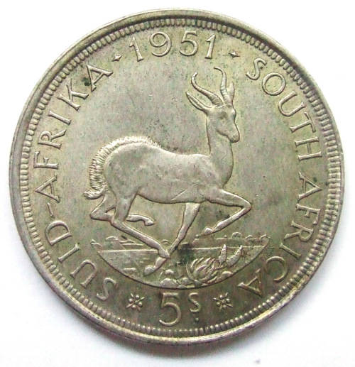 1951 Union of SA 5 Shillings