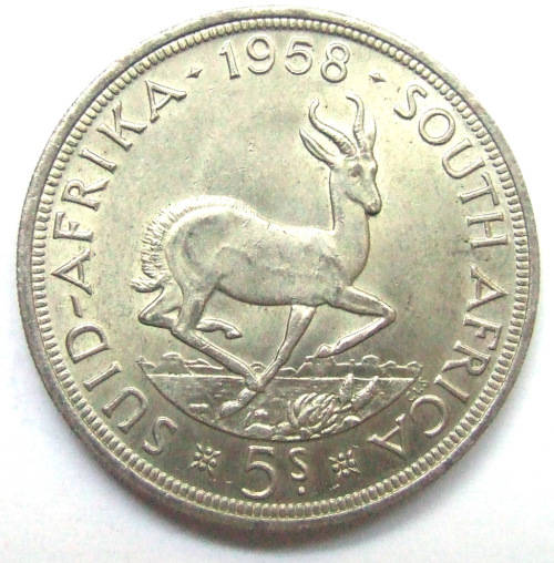 1958 Union of South Africa 5 Shillings