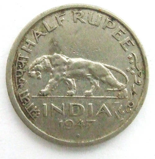 1947 India Half Rupee