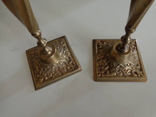 SOLID BRASS CANDLE-HOLDERS SEE SCANS