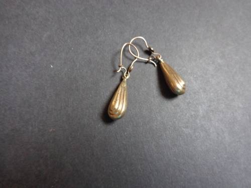 9 CT  EARRINGS TEARDROP STYLED SEE SCANS READ ON..