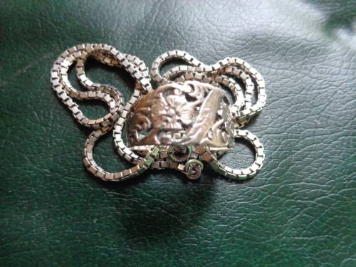 925 SILVER CHAIN AND RING SEE SCANS READ ON