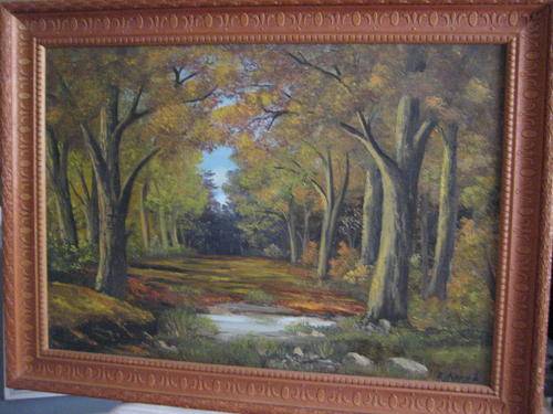 AUTUMNALS WAY,by E.KORUB.sandalwood type frame.820 x 620 framed...(M).
