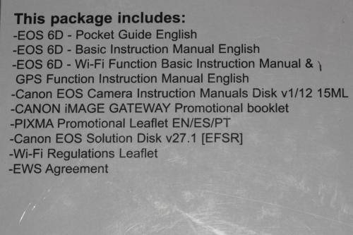 Canon EOS 6D Instruction Manual and CD pack