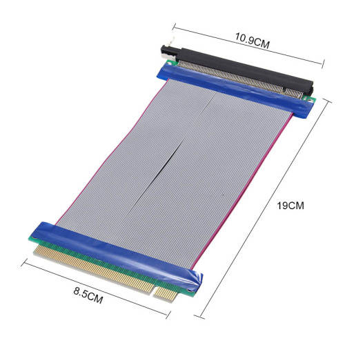 19cm PCI-E 16X Male to Female Graphics Card Extension Cable Flex Ribbon Riser Card