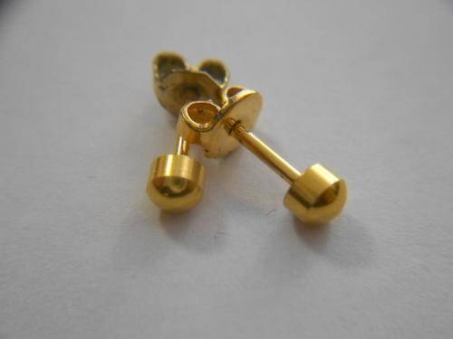 Gold plated surgical stud earrings, 0.8grams - as per scan