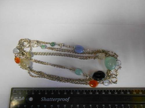 Costume jewellery necklace with different colour stones - as per scan*