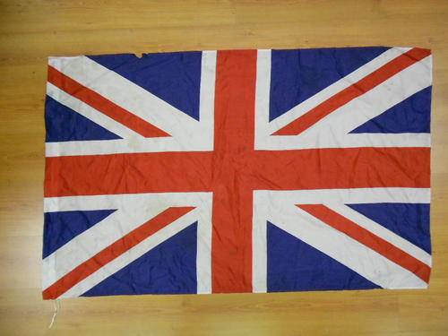 British Union Jack flag, made from nylon, small burn mark on side, 142cm x 90cm