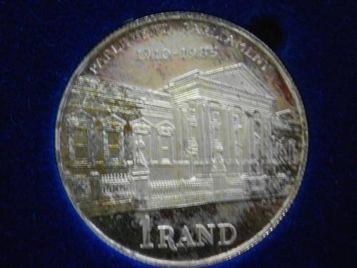 1985 Silver protea R1, Parliament 1910-1985 - as per scan
