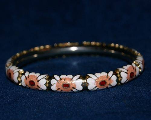 GORGEOUS VINTAGE ENAMEL BANGLE @@@ CRAZY R1 START