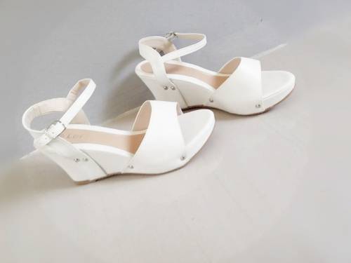 Comfy & Light Womens Ankle Strap Wedge Platform Heels - Size 5 in White Only