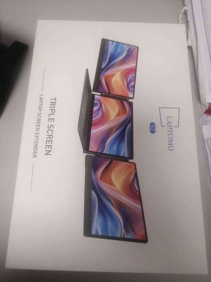 Triple Monitor 14 Inch 3 Display Dual Screen Extender, 1080P FHD (Open Box All Still in order)