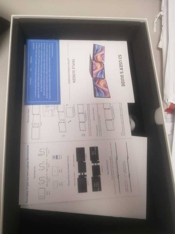 Triple Monitor 14 Inch 3 Display Dual Screen Extender, 1080P FHD (Open Box All Still in order)