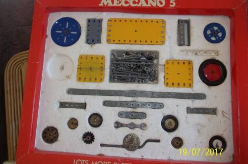 Meccano Set 5 Blue/Yellow 1970's.Manuals 1- 2-3-4-5, Huge Kit 395 Parts