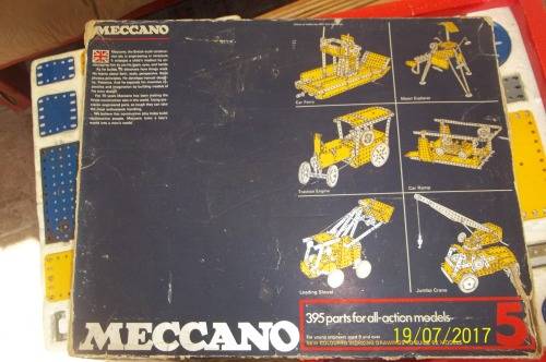 Meccano Set 5 Blue/Yellow 1970's.Manuals 1- 2-3-4-5, Huge Kit 395 Parts