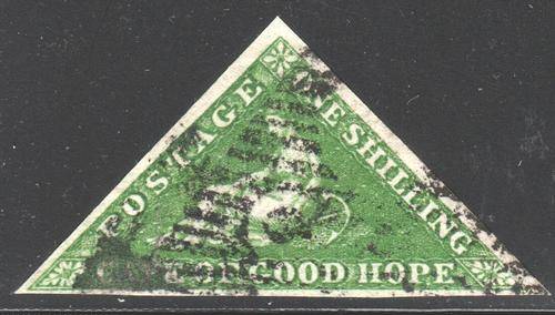 Cape of Good Hope : SG8 1/- Yellow-Green VFU