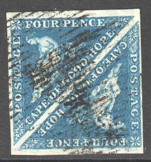 Cape of Good Hope : SG2 4d Deep Blue PAIR (Deeply blued Paper) 4 Margins